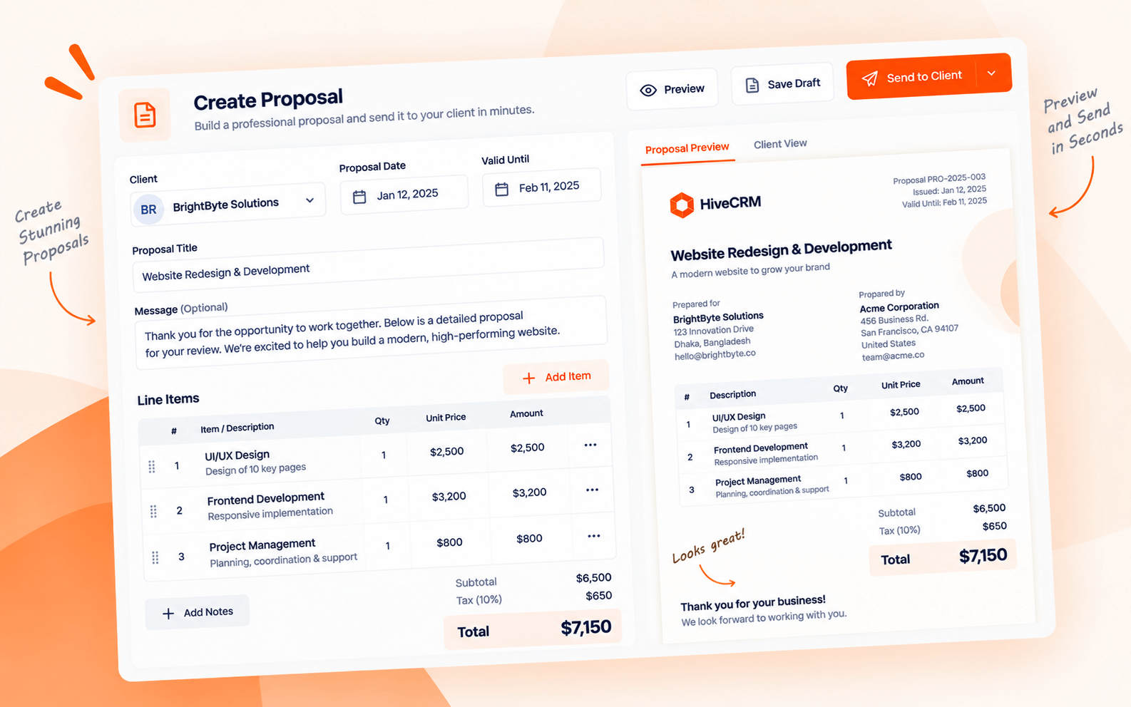 Estimates and proposals