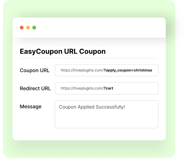 Gift coupon on product purchase example