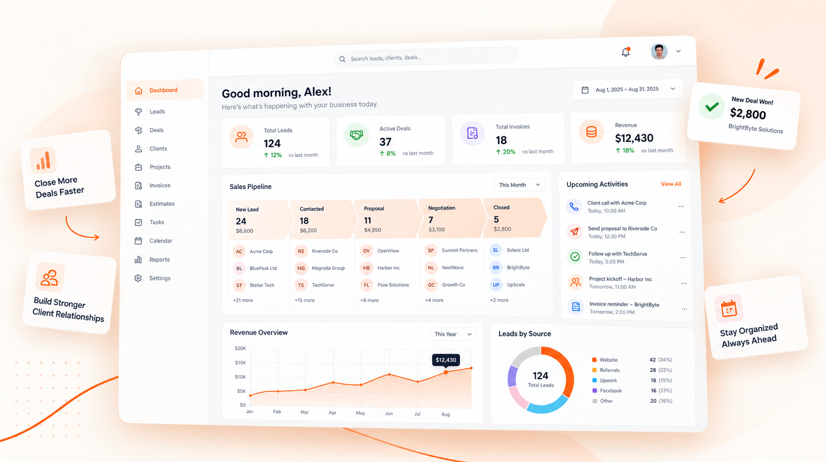 HiveCRM dashboard